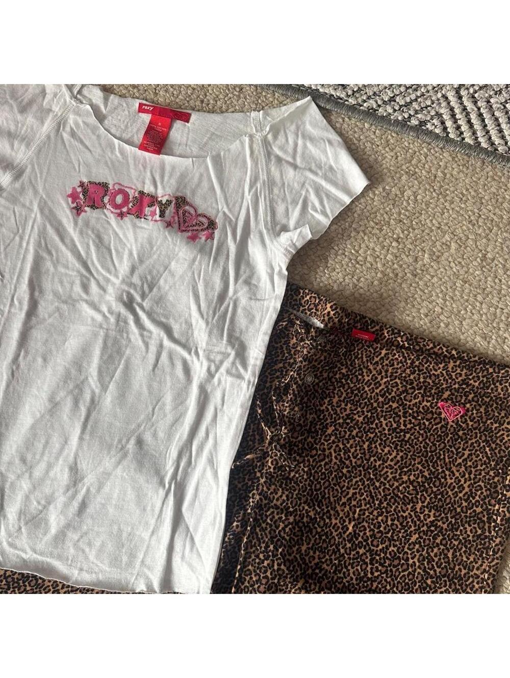 Roxy leopard print pajama pants and top set